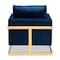 Baxton Studio Matteo Royal Blue Velvet Upholstered Gold Finished Armchair 156-9782 - alternate 5